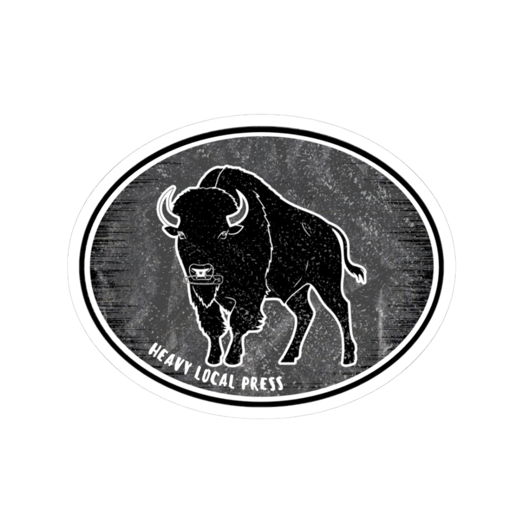 Buffalo Logo Kiss-Cut Sticker — Vintage Heavy Local Press Decal