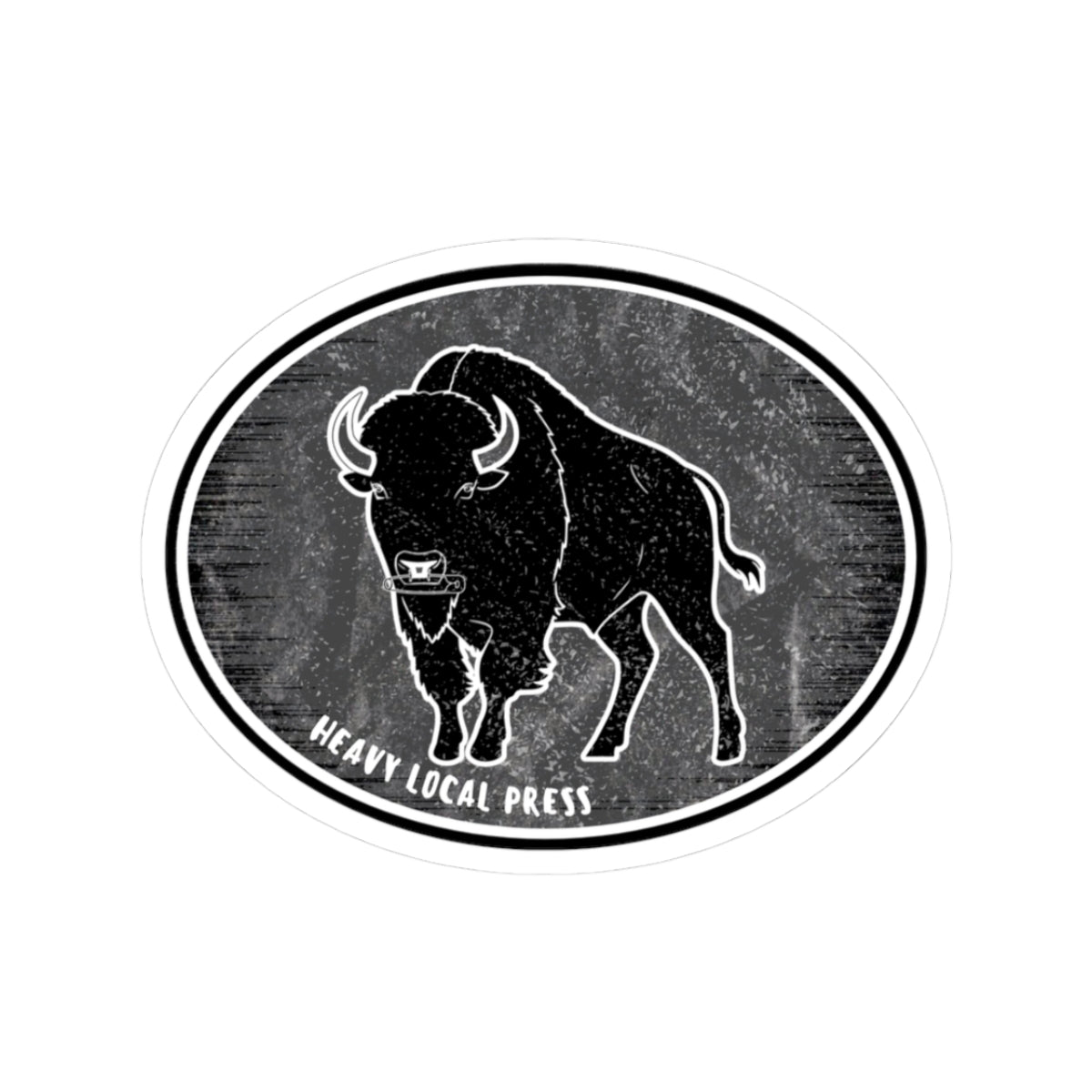 Buffalo Logo Kiss-Cut Sticker — Vintage Heavy Local Press Decal