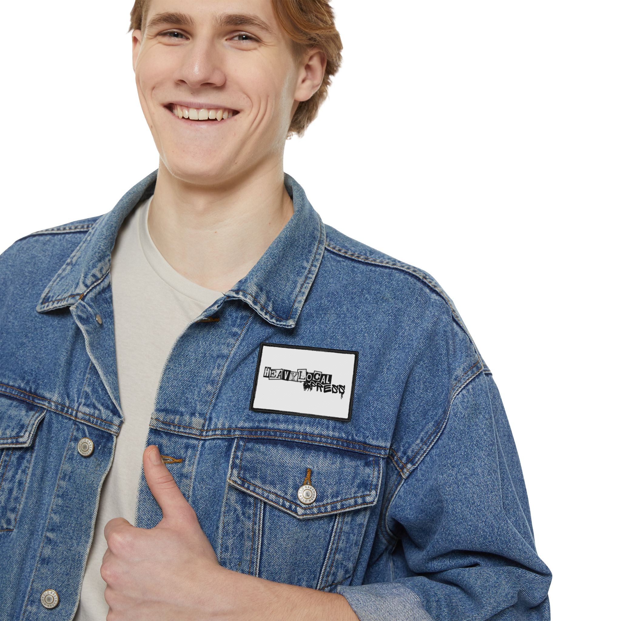 Heavy Local Whimsy Iron-On Patch — Distressed Text Band Jacket Patch