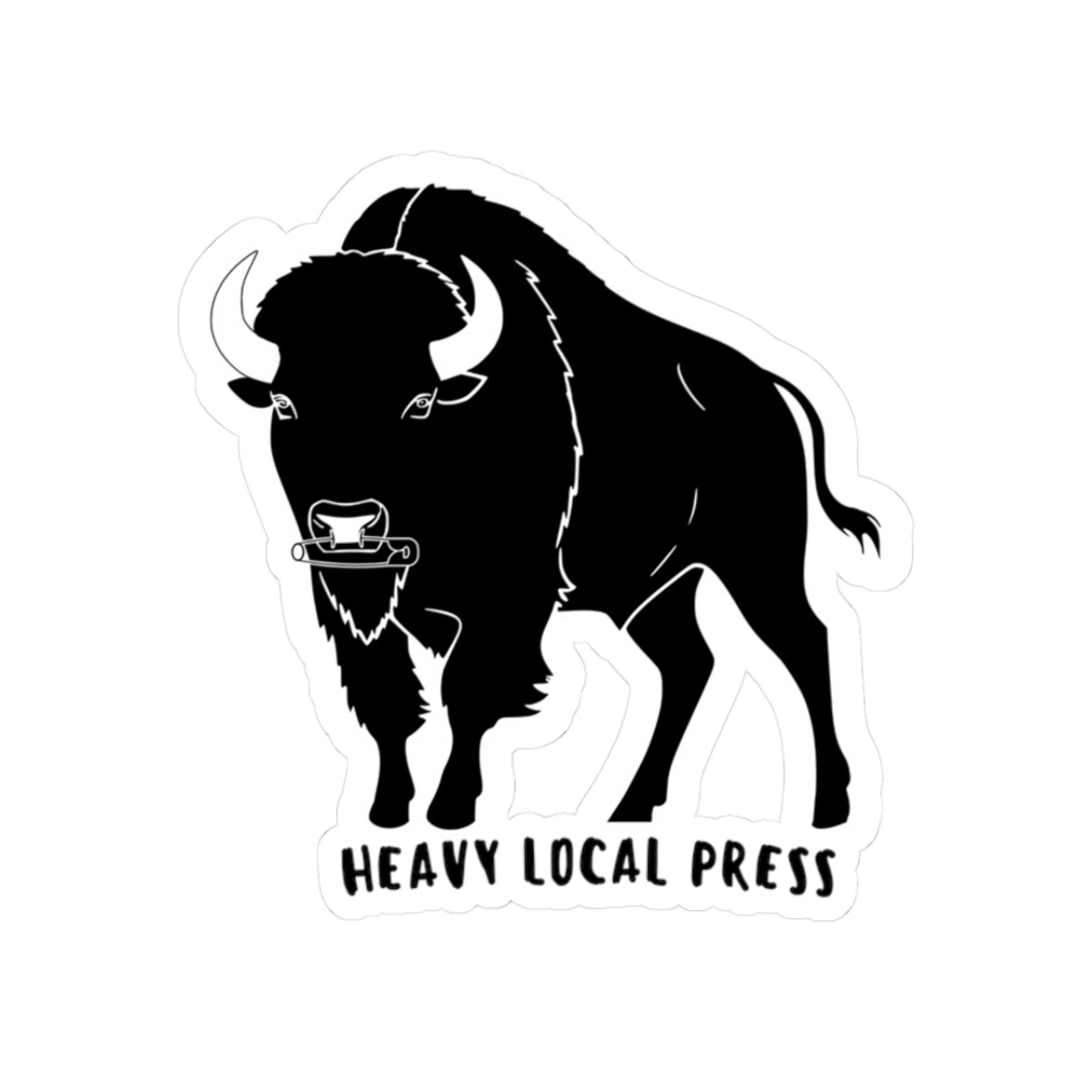 Buffalo Logo Kiss-Cut Sticker — "Heavy Local Press" Laptop Decal
