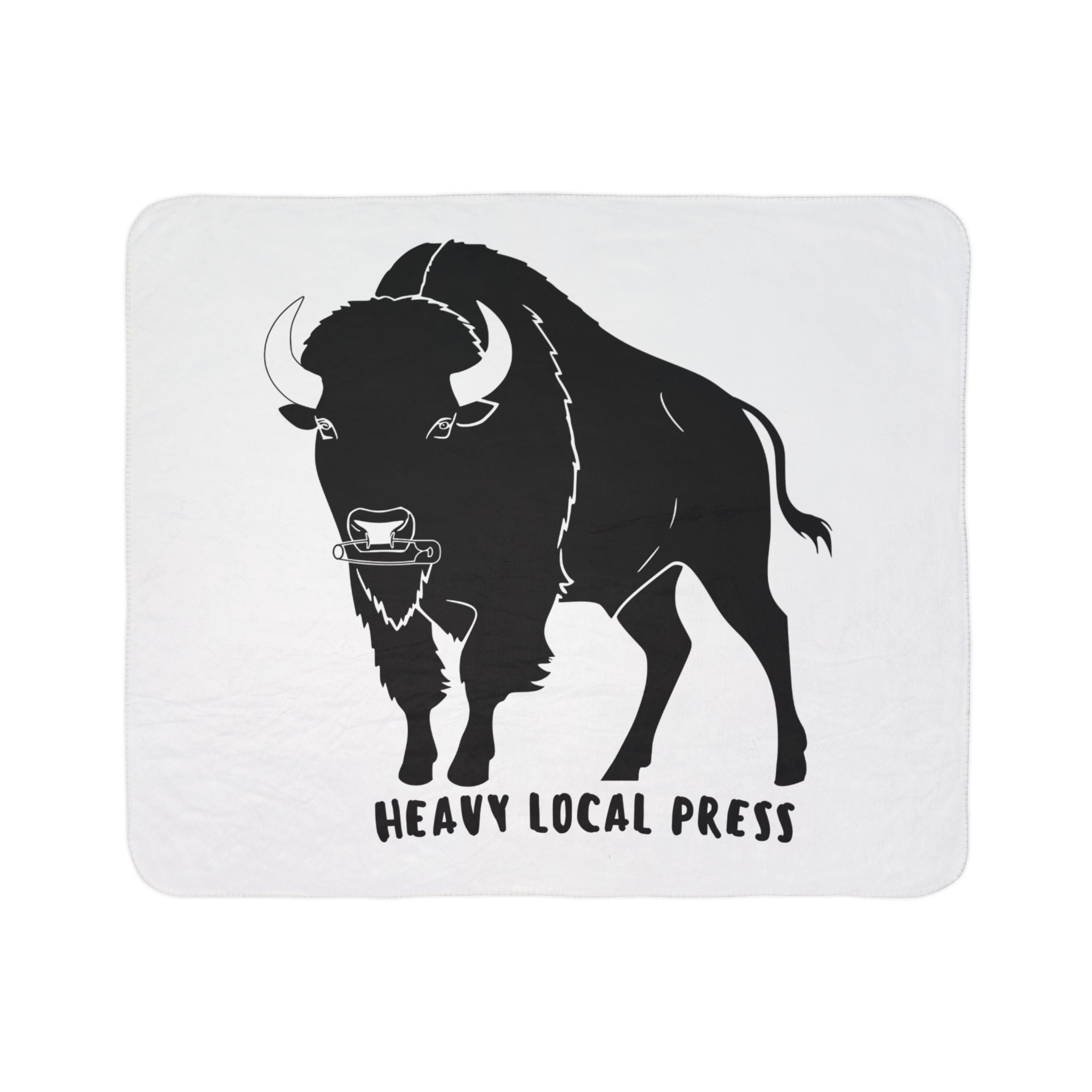 Heavy Local Press Buffalo Sherpa Blanket — Cozy Printed Fleece Throw
