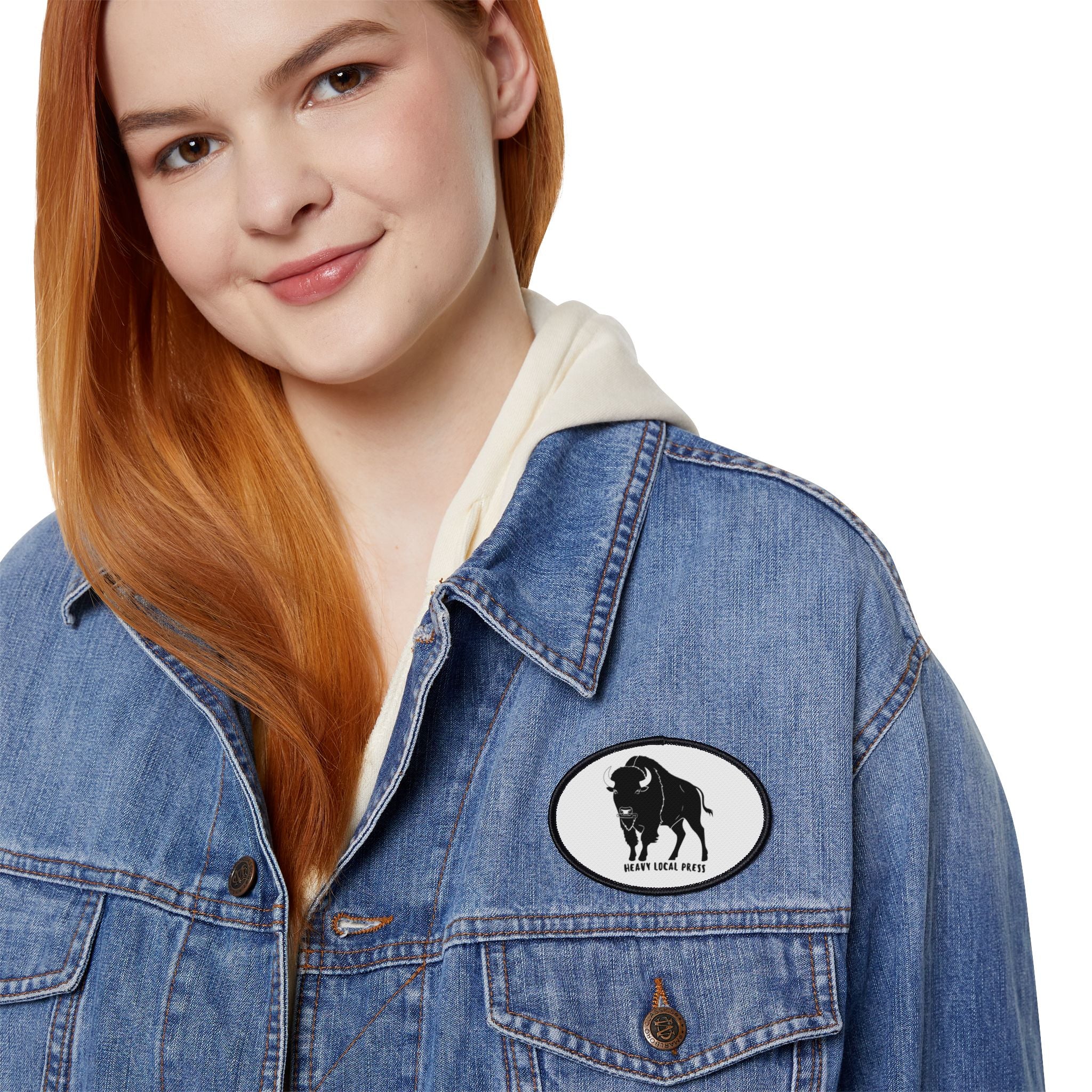 Buffalo Iron-On Patch — Retro Black Bison Embroidered Patch