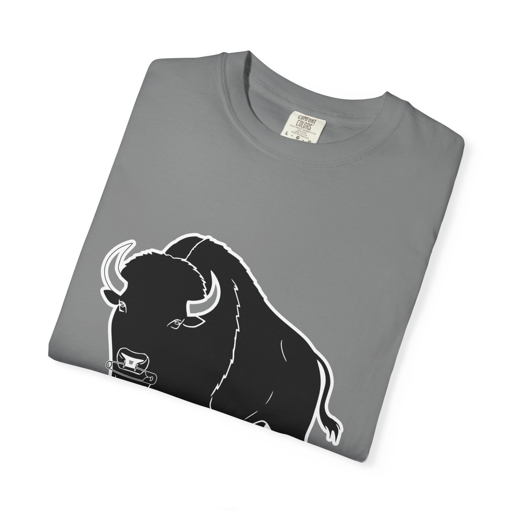 Buffalo Graphic T-Shirt — "Heavy Local Press" Vintage Farmhouse Tee