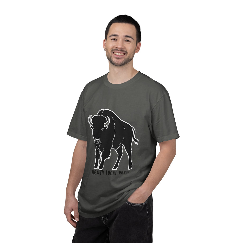 Buffalo Graphic T-Shirt — "Heavy Local Press" Vintage Farmhouse Tee