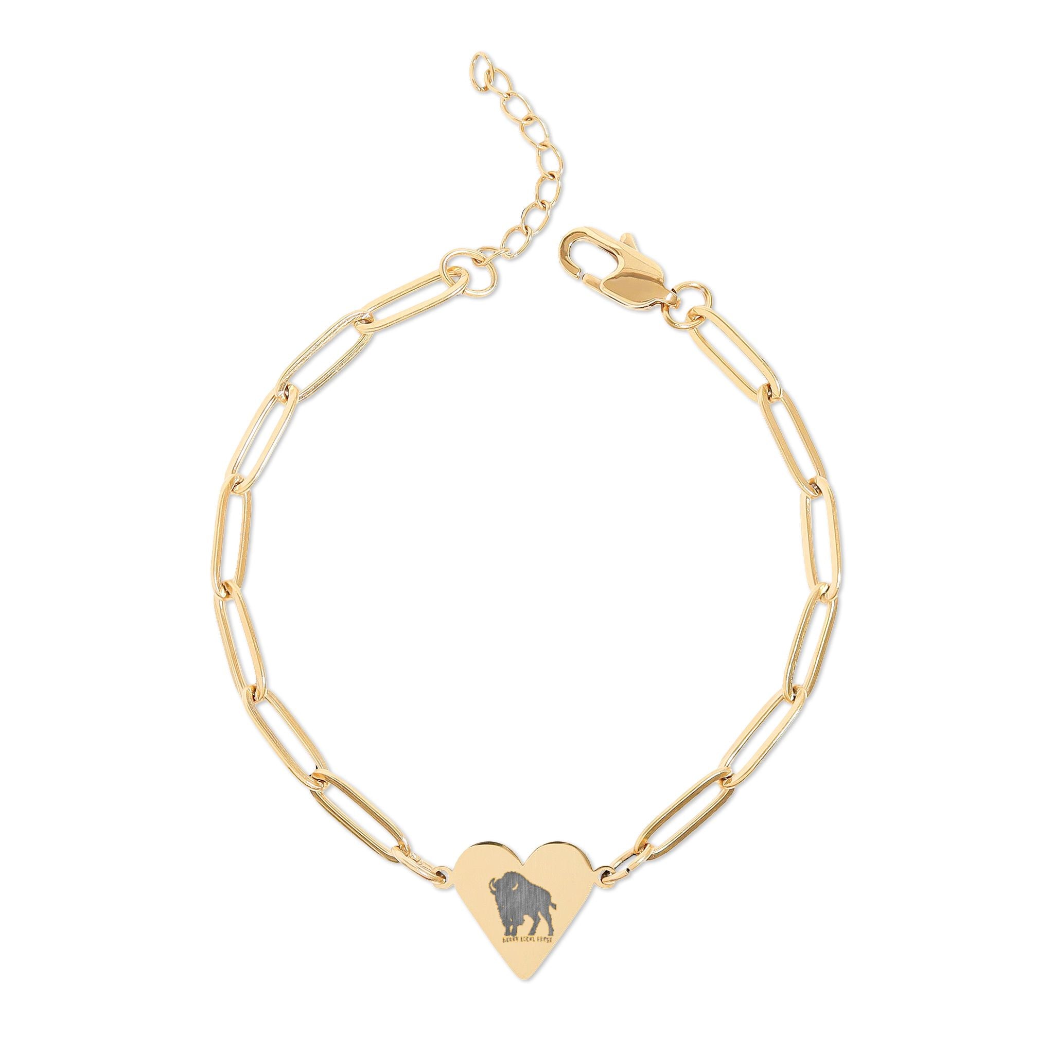 Engravable Paperclip Heart Bracelet — Personalized Heart Charm Bracelet