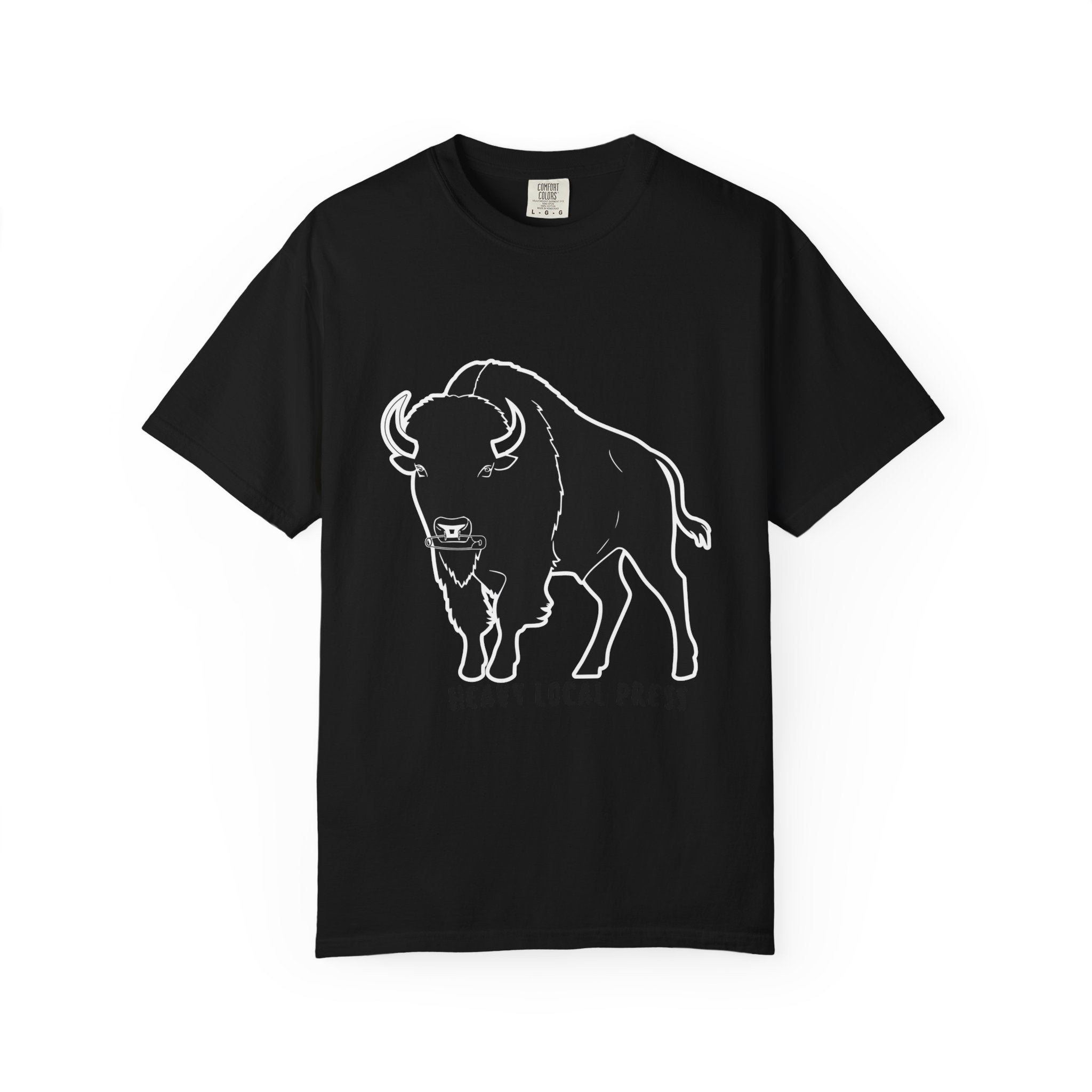 Buffalo Graphic T-Shirt — "Heavy Local Press" Vintage Farmhouse Tee