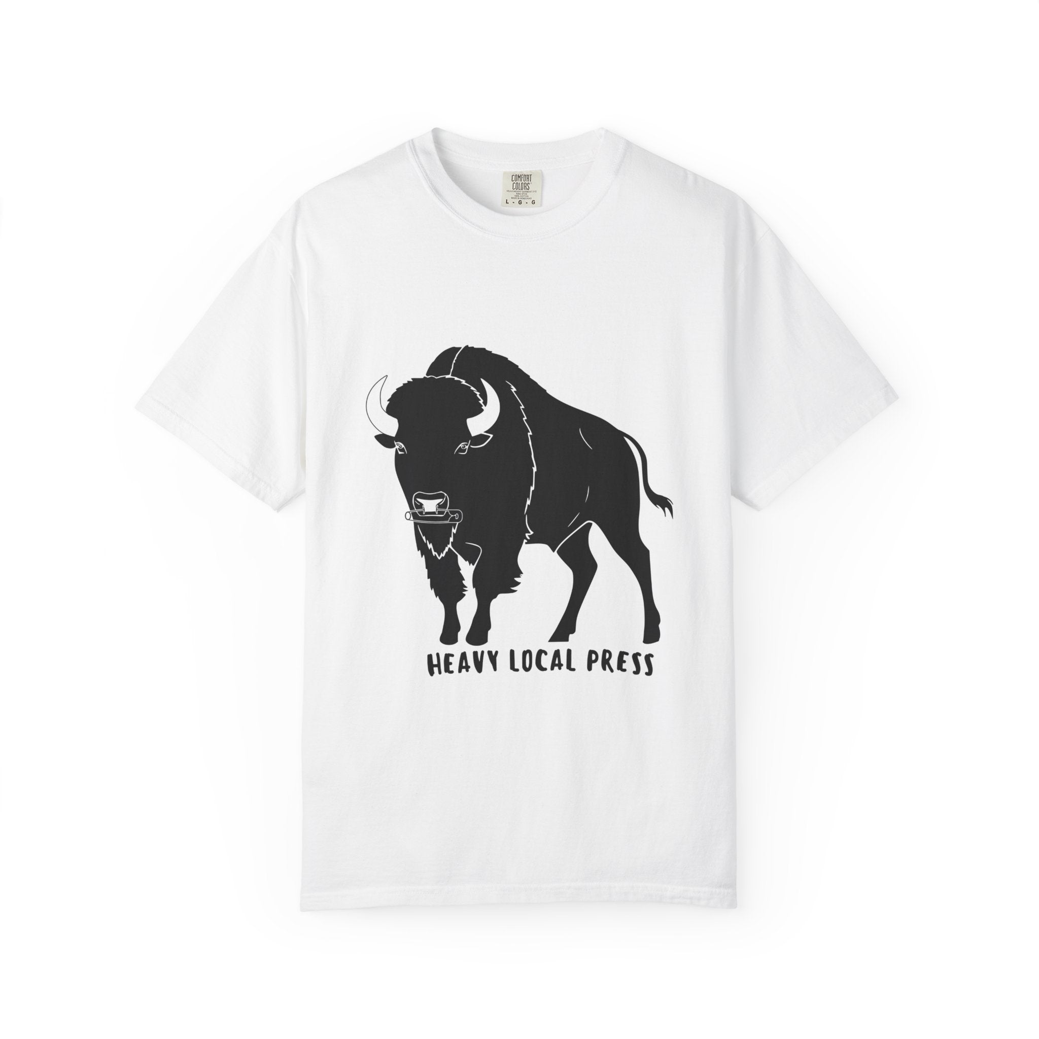 Buffalo Graphic T-Shirt — "Heavy Local Press" Vintage Farmhouse Tee