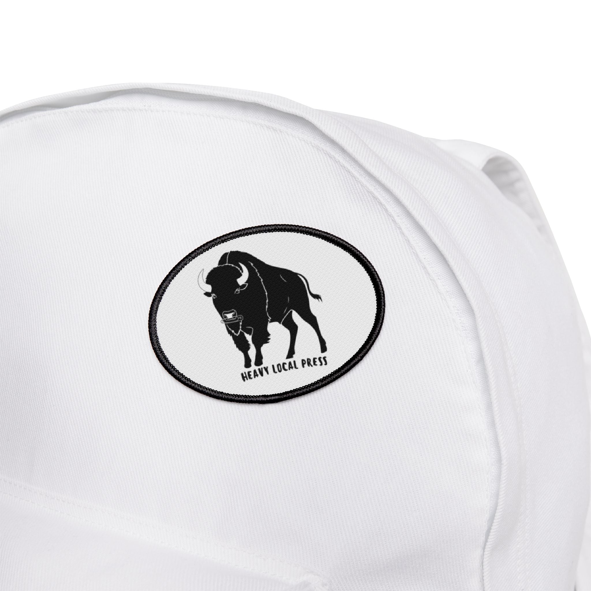 Buffalo Iron-On Patch — Retro Black Bison Embroidered Patch