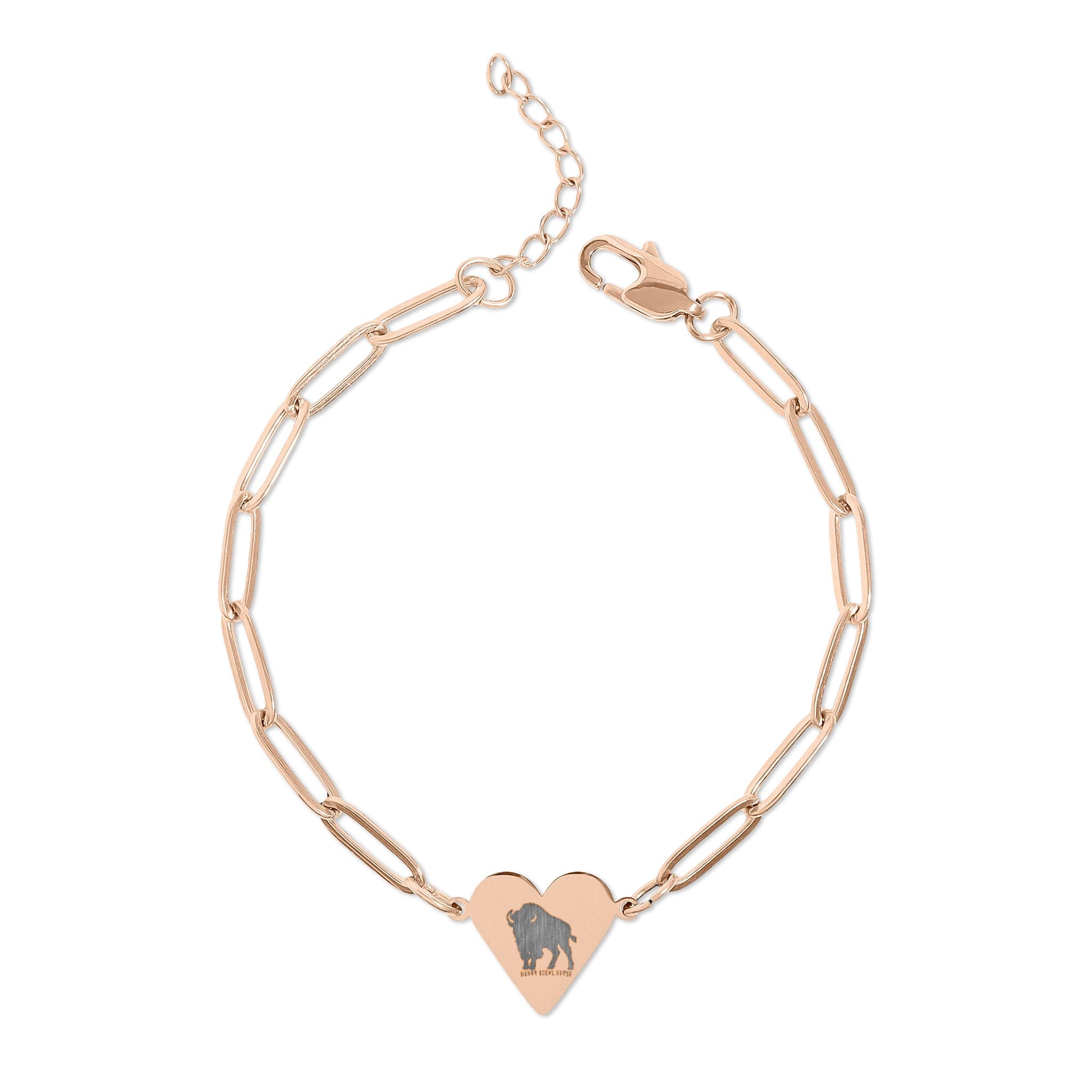 Engravable Paperclip Heart Bracelet — Personalized Heart Charm Bracelet