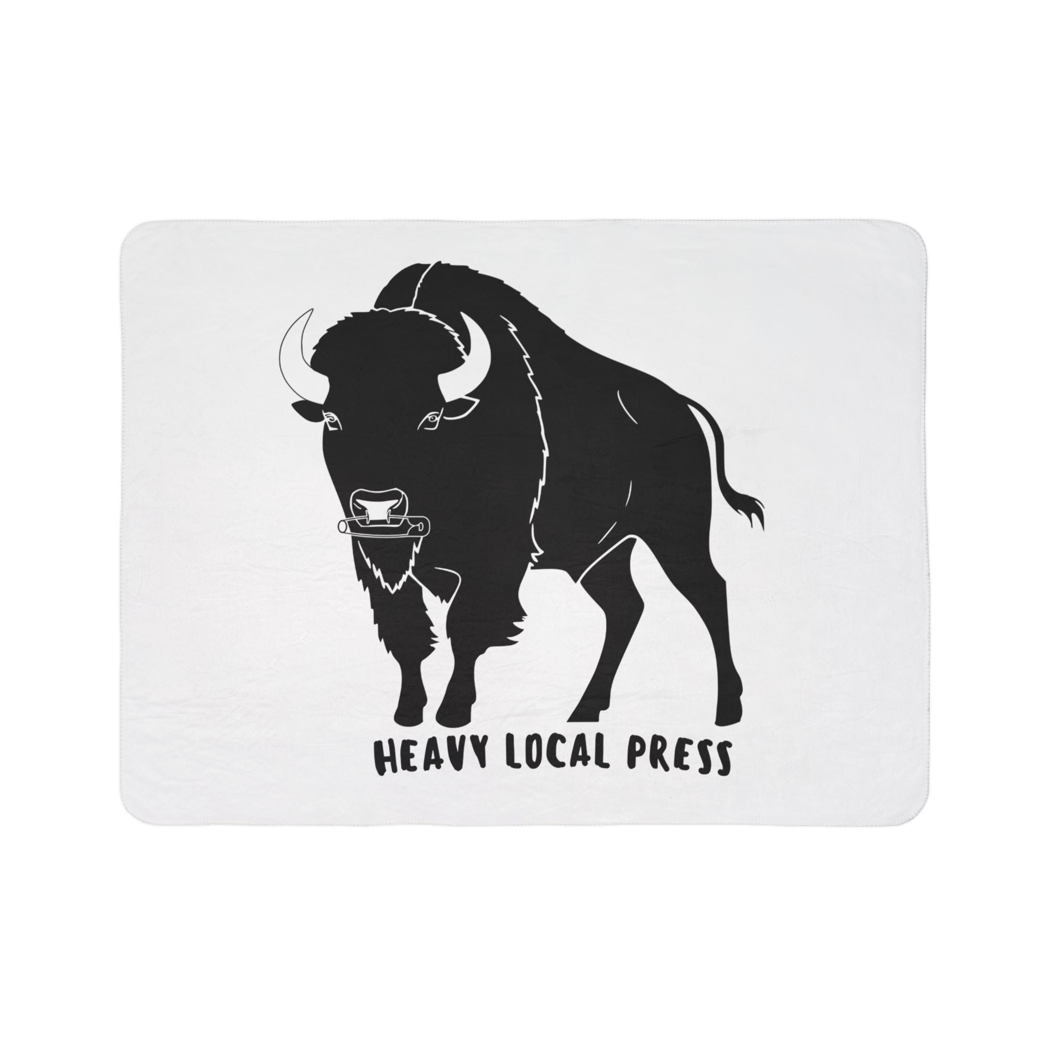 Heavy Local Press Buffalo Sherpa Blanket — Cozy Printed Fleece Throw