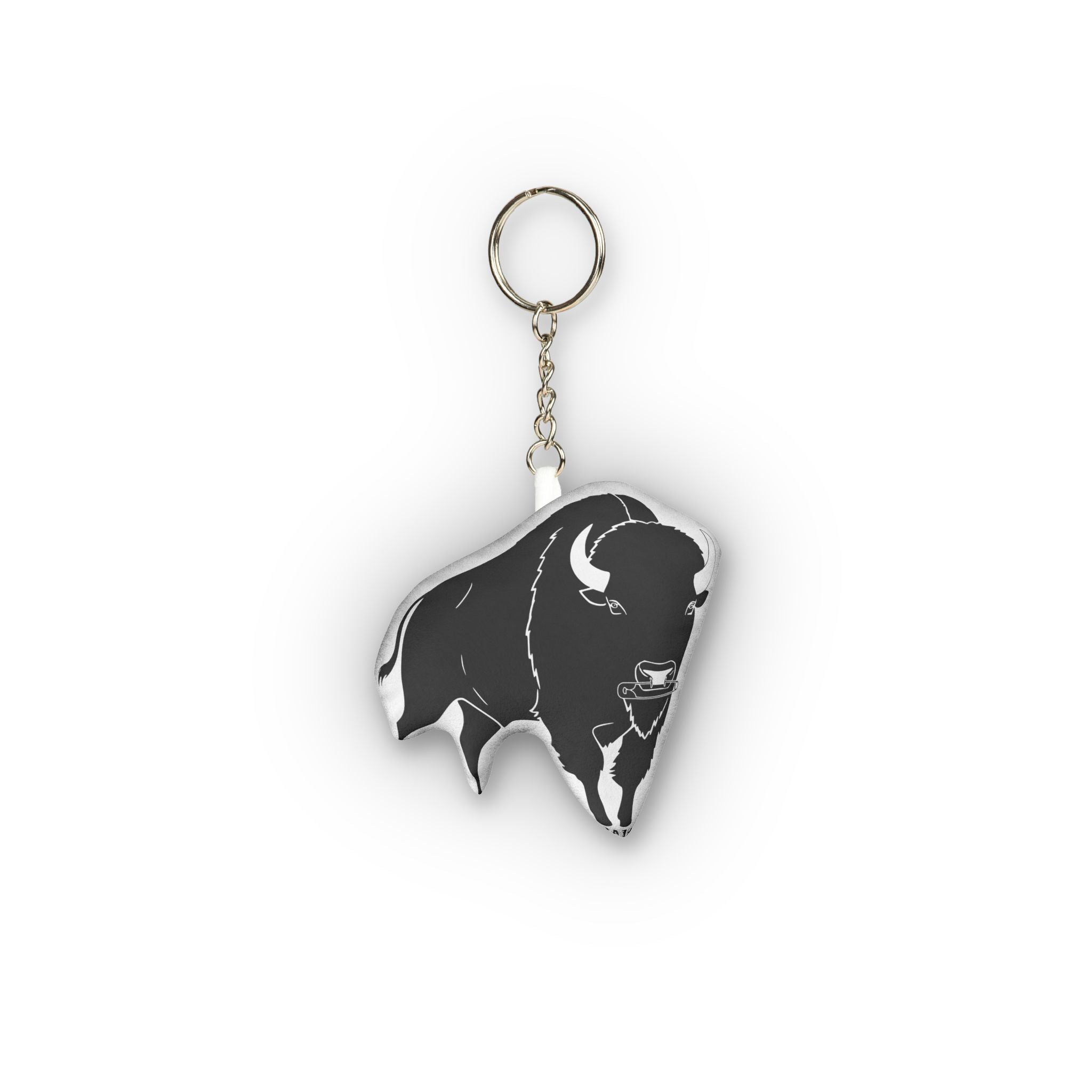 Mini Plush Keychain — Custom Shape Buffalo Design
