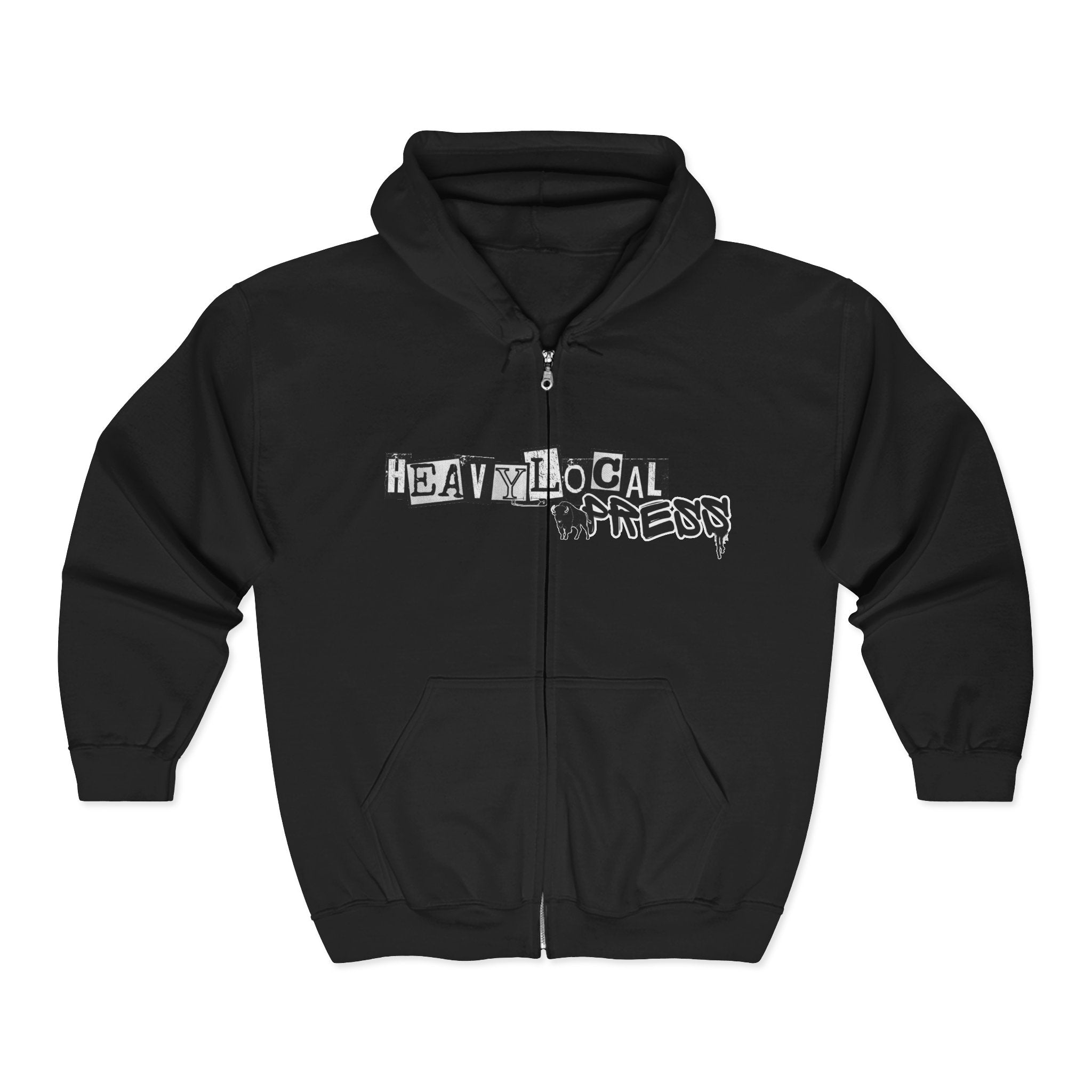 Heavy Local Tones Full-Zip Hoodie — Graphic Band Logo Zip-Up