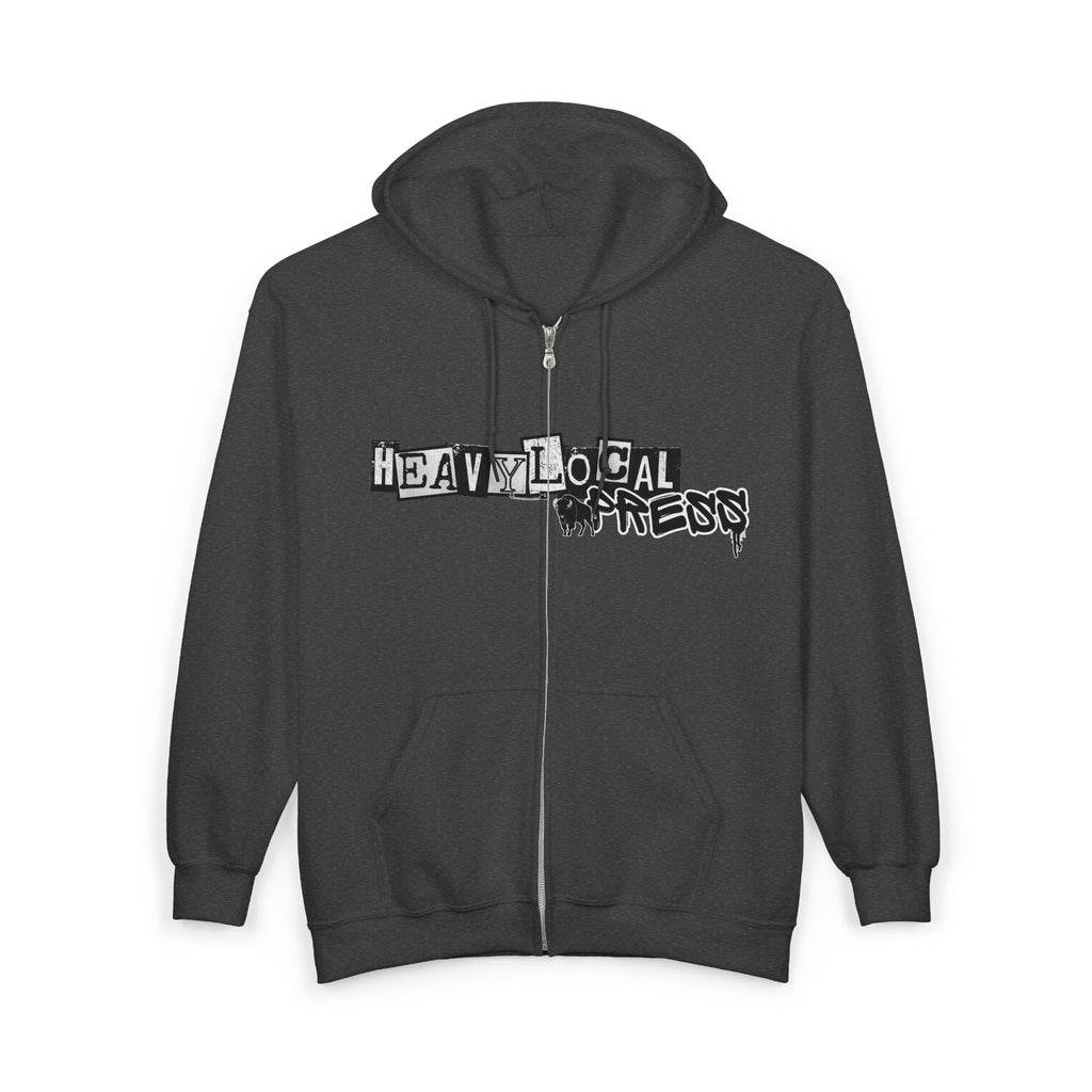 Heavy Local Tones Full-Zip Hoodie — Graphic Band Logo Zip-Up