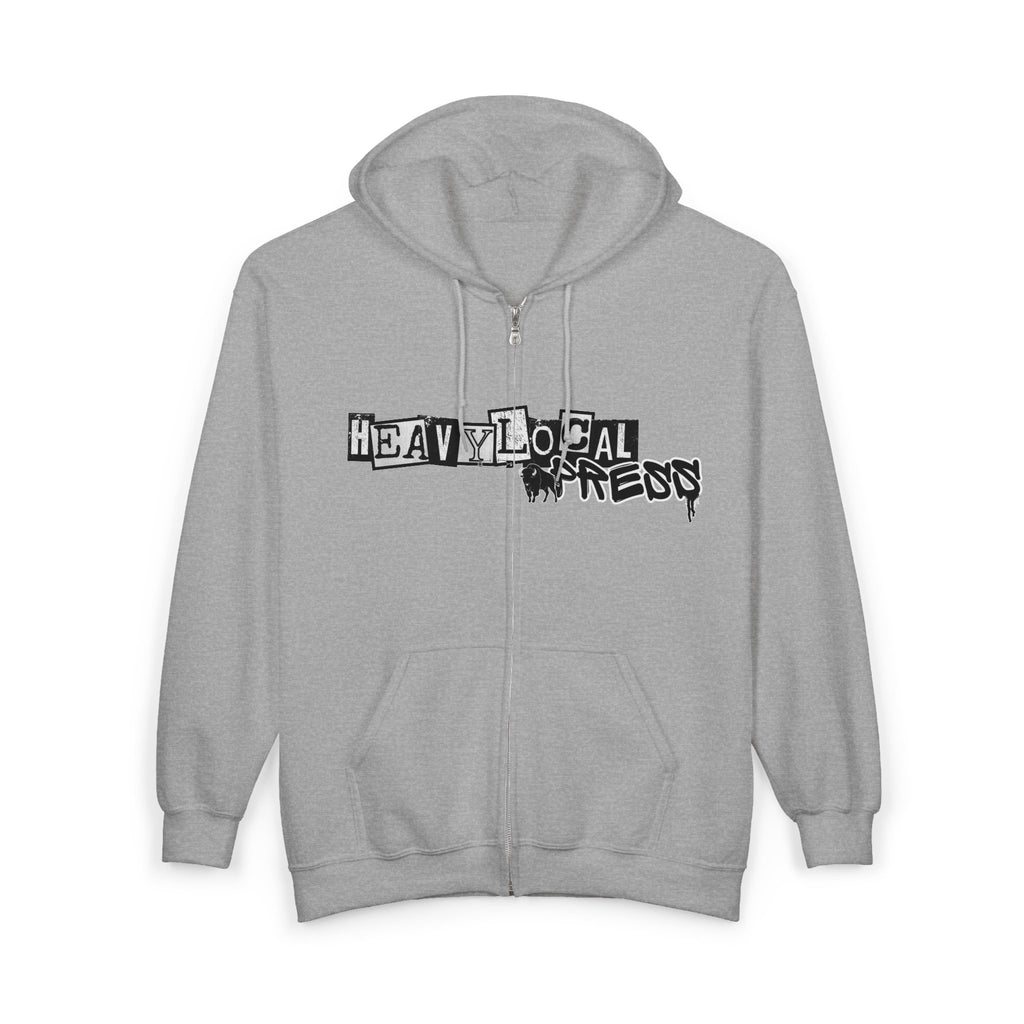 Heavy Local Tones Full-Zip Hoodie — Graphic Band Logo Zip-Up