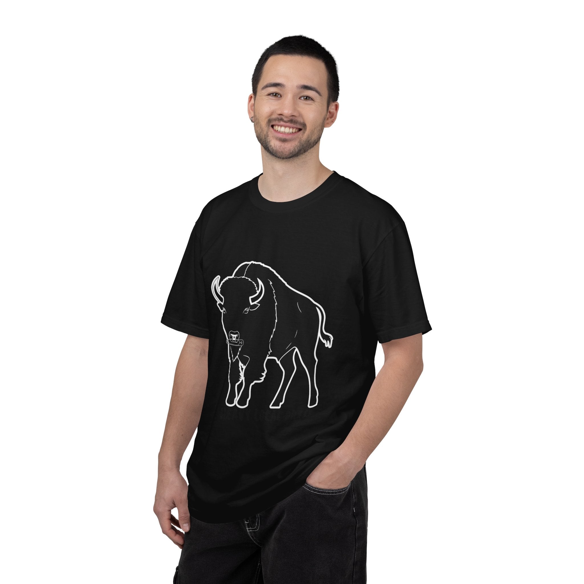 Buffalo Graphic T-Shirt — "Heavy Local Press" Vintage Farmhouse Tee